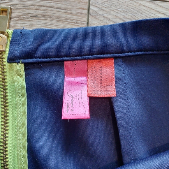 Forever 21 Exclusive Navy + Lime Green Pencil Skirt - Picture 5 of 6